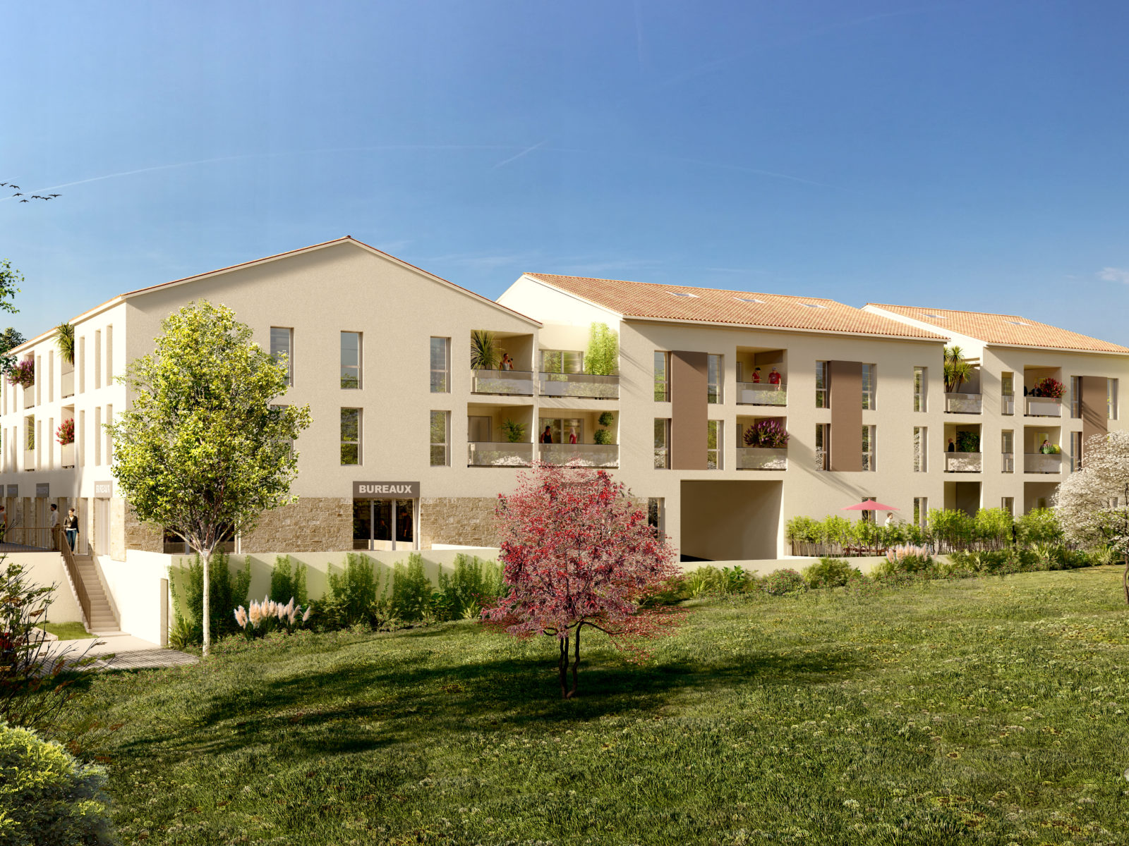 programme immobilier neuf La Destrousse vue parc